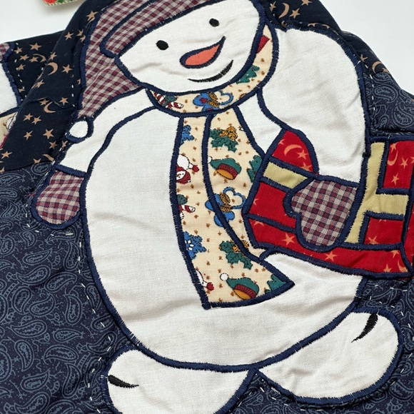 C & F Enterprises Snowman Patchwork Quilt Style Christmas Tree Skirt NWT - Picture 6 of 13